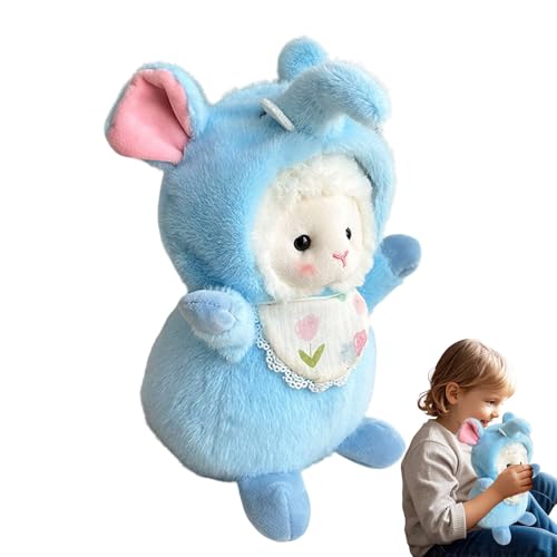 Lamb Stuffed Animal, 9.8-Inch Stuffed Sheep with Wearable Clothes, 25cm Soft Cuddly Plush Doll, Perfect for Snuggling, Collectible Gift for Easter, Christmas, and Birthday Parties von Pzuryhg