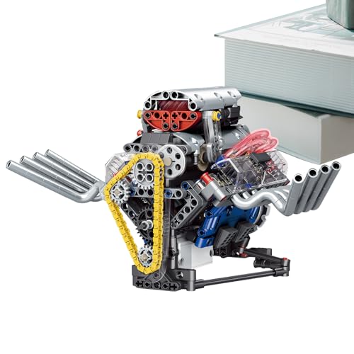 Motormodell – funktionierende Motorstatue mit Ton, Fernbedienungs-Baustein-Sets mit LED-Lichtern, Schreibtisch-Sammelstück für Kinder, Erwachsene, Zuhause, Werkstatt, Klassenzimmer, Arbeitsplatz Motormodell – funktionierende Motorstatue mit Ton, Fernbedienungs-Baustein-Sets mit LED-Lichtern, Schreibtisch-Sammelstück für Kinder, Erwachsene, Zuhause, Werkstatt, Klassenzimmer, Arbeitsplatz von Pzuryhg