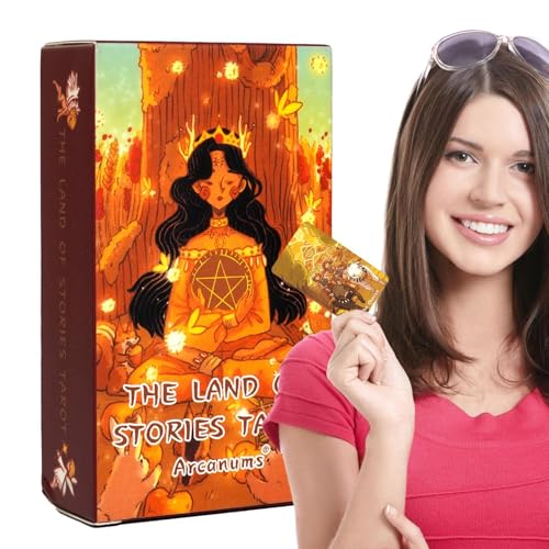 Oracle Tarot Cards - Wahrsachter Deck für Anfänger & Partyunterhaltung | 78 Englische Version mit Bedienungsanleitung, esoterische symbolische Illustrationen, spirituelle Erkenntnisse für das Vermögen von Pzuryhg