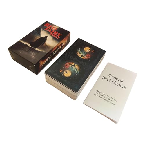 Pzuryhg Rotes Feen-Tarot Deck, Wahrsagerkarten, Fantasie-Tarot, Englische Version, 12x7cm, Unisex, Ab 18 Jahren, TABLETOP_GAME Pzuryhg Rotes Feen-Tarot Deck, Wahrsagerkarten, Fantasie-Tarot, Englische Version, 12x7cm, Unisex, Ab 18 Jahren, TABLETOP_GAME von Pzuryhg