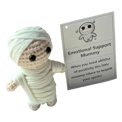 Positive Crochet Animals, Inspirational Stuffed Mummy Plush Doll, Wall-Mountable Versatility, Cute Knitted Toy with Encouraging Card for Halloween, Birthdays, Graduation and Teacher, 4.33x2.95 inches Positive Crochet Animals, Inspirational Stuffed Mummy Plush Doll, Wall-Mountable Versatility, Cute Knitted Toy with Encouraging Card for Halloween, Birthdays, Graduation and Teacher, 4.33x2.95 inches von Pzuryhg