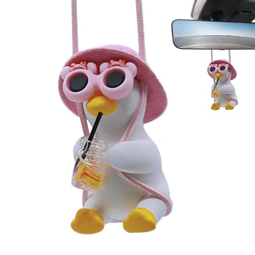Pzuryhg Auto Ente Ornament, Swing Duck Auto Anhänger, Swinging Duck Auto Hängende Ornament, Coole fliegende Enten mit Sonnenbrille, Niedliche gewebte Kappe Swing Duck Rückspiegel Autozubehör für Pzuryhg Auto Ente Ornament, Swing Duck Auto Anhänger, Swinging Duck Auto Hängende Ornament, Coole fliegende Enten mit Sonnenbrille, Niedliche gewebte Kappe Swing Duck Rückspiegel Autozubehör für von Pzuryhg