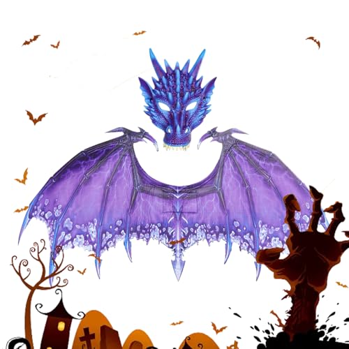 Pzuryhg Dragon Masque Wing Set, Adult PU Foam Cosplay Kit, 200g Costume Accessories with Face and Wings for Role-Play, Halloween, Carnival Events, Fantasy Parties, Dress-Up Themed Celebrations Pzuryhg Dragon Masque Wing Set, Adult PU Foam Cosplay Kit, 200g Costume Accessories with Face and Wings for Role-Play, Halloween, Carnival Events, Fantasy Parties, Dress-Up Themed Celebrations von Pzuryhg