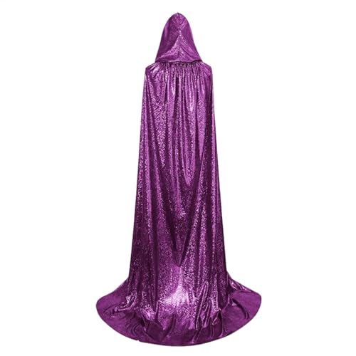Pzuryhg Halloween glänzend Mantel mit - Damenbekleidung | In voller Länge Mantel Mardi Gras uni Mantel mit für Halloween Partys Weihnachten von Pzuryhg