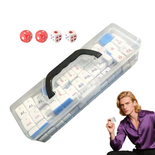 Pzuryhg Mahjong Tile Set, Strategy Board Game, Educational Toy Featuring Chemistry Element Symbols, Fun and Challenging Game for Family, Drinking Parties, and Intellectual Entertainment Pzuryhg Mahjong Tile Set, Strategy Board Game, Educational Toy Featuring Chemistry Element Symbols, Fun and Challenging Game for Family, Drinking Parties, and Intellectual Entertainment von Pzuryhg