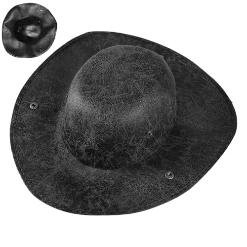 Pzuryhg Pirate Hat, Leather Colonial Hat, Secure Comfortable Fit, Dress Up Prop for Stage Show, Masquerade, School Plays, Family Gathering, Party, Birthday, Festival, Cosplay and Theater Performance von Pzuryhg