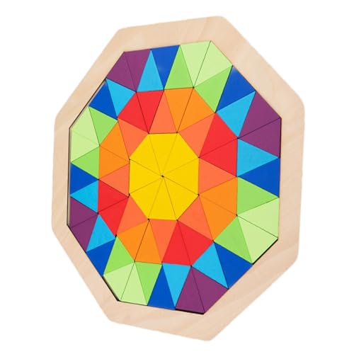 Pzuryhg Regenbogenmuster-Blöcke, geometrisches Regenbogen-Tangram-Puzzle, geometrische Formen, Blöcke, Montessori-Muster, Blöcke, Tangram-Puzzles für Kinder ab 3 Jahren von Pzuryhg