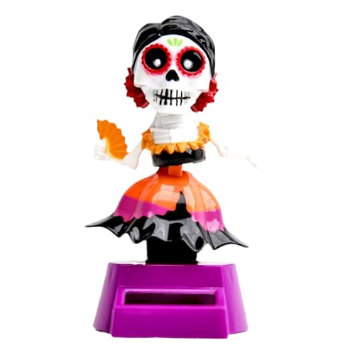 Pzuryhg Totenkopf, solarbetriebenes Bobbing-Ornament, Auto-Dash-Skelett-Puppe, dynamischer Totenschädel schwingend, ABS-Material, exquisite Desktop-Spaß-Figur für Freunde, Erwachsene, Kollegen und Pzuryhg Totenkopf, solarbetriebenes Bobbing-Ornament, Auto-Dash-Skelett-Puppe, dynamischer Totenschädel schwingend, ABS-Material, exquisite Desktop-Spaß-Figur für Freunde, Erwachsene, Kollegen und von Pzuryhg