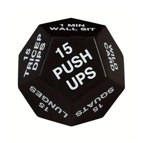 Rollenspiel-Würfel, PU-Leder, 12-seitig, Fitness-Würfel für Cardio, Yoga, Stretching, Krafttraining, lustiges Übungsspiel, Requisite für Zuhause, Fitnessstudio, Workout, Dekoration und Sport, Reisen von Pzuryhg