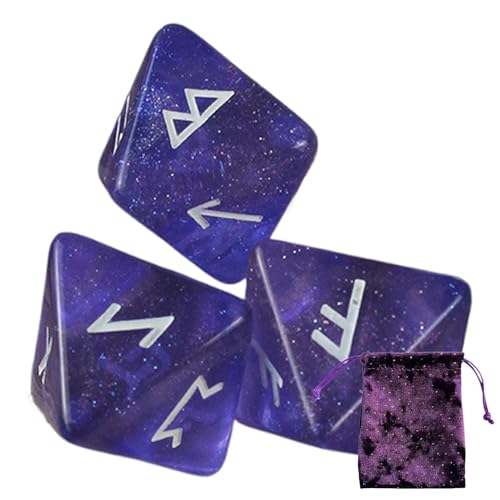 Runenwürfel, 8-seitige astrologische Würfel für Vorhersage, Runen-Wahrsagungswürfel, Astrologie-Würfel, Kunstharz, polyedrisches Würfel-Set mit Kordelzugbeutel für Tischspiele Runenwürfel, 8-seitige astrologische Würfel für Vorhersage, Runen-Wahrsagungswürfel, Astrologie-Würfel, Kunstharz, polyedrisches Würfel-Set mit Kordelzugbeutel für Tischspiele von Pzuryhg