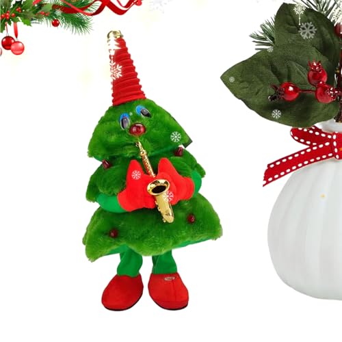 Tanzen Weihnachtsbaum - Tanzbaum für Weihnachten | Batteriebetriebenes Spielzeug mit leichtem, interaktivem Desktop -Spielzeug für Kinder und Erwachsene, festliche Weihnachtsschmuck, perfekt für Gesch von Pzuryhg