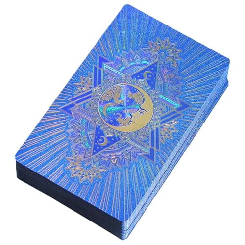 Pzuryhg Tarotkarten, 80 originelle anfängerfreundliche Goldfolien-Tarotkarten, 12 x 7 cm, PET, ab 144 Jahren von Pzuryhg