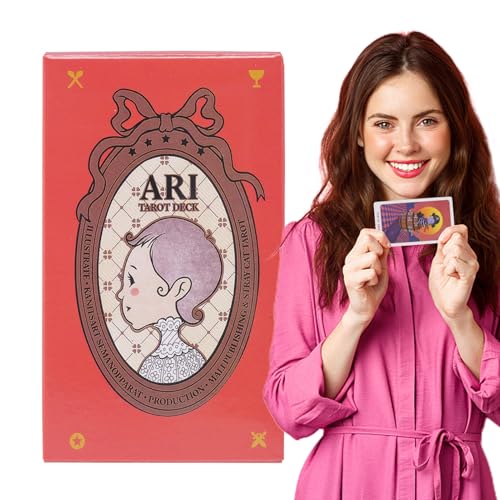 Tarotkarten Lernen - Tarot Deck für Anfänger | Premium -beschichtetes Papier mit 78 Karten, Vermögensschild Deck für Erwachsene, interaktives Spiel, spirituelle Führung, Wahrsagerei Praxis von Pzuryhg