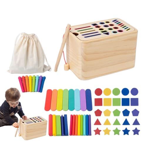 Wooden Shape Sorter Toy, Sensory Matching Plug-In Game, Motor Skills Toys for 6-18 Months Old Boys, Colorful Shape Color Sorter for Children, 6.3 x 4.02 x 3.94 inches Wooden Shape Sorter Toy, Sensory Matching Plug-In Game, Motor Skills Toys for 6-18 Months Old Boys, Colorful Shape Color Sorter for Children, 6.3 x 4.02 x 3.94 inches von Pzuryhg