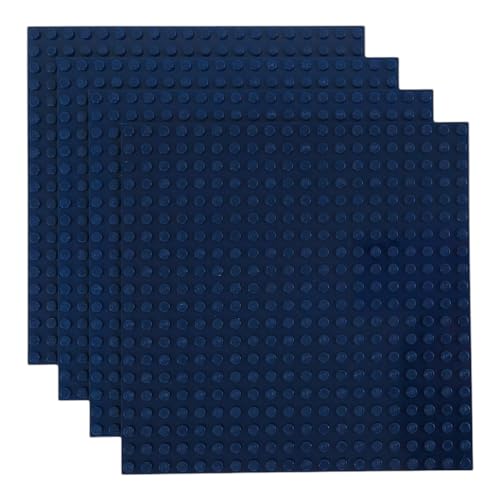 Q-Bricks Classic Bauplatten | 20x20 Noppenanzahl | 16 * 16 cm | Kompatibel mit Meisten Marken | 4 STK. im Set | Farbe: Saphirblau von Q-Bricks