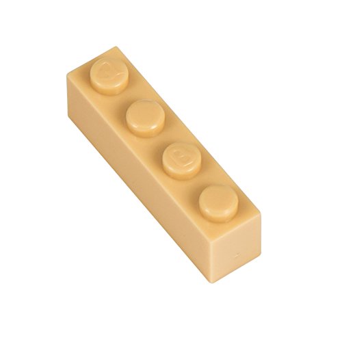 Q-Bricks Bausteine Classic – 250 Stück Basic Steine 1x4 Noppen, Kompatibel mit gängigen Marken, Ideal für Kreative Bauen (SANDGELB) von Q-Bricks