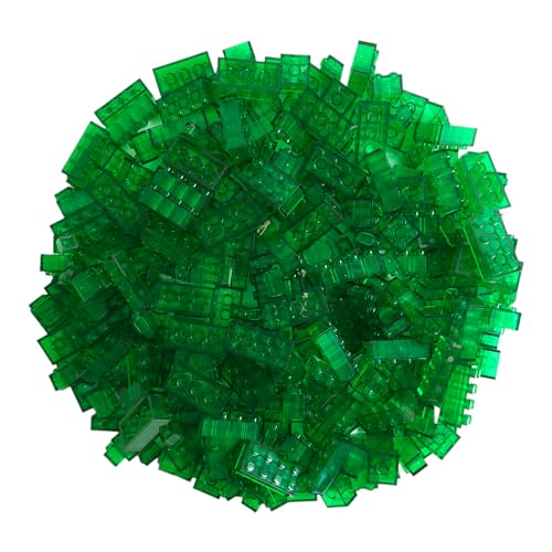 Q-Bricks Bausteine Box | Transparent Mix | 300 Grundbausteine | transparenten Farben | Verpackt in Einer wiederverwendbaren Box | 100% kompatibel (Signalgrün transparent) von Q-Bricks