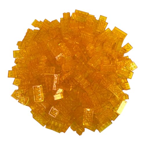 Q-Bricks Bausteine Box | Transparent Mix | 300 Grundbausteine | transparenten Farben | Verpackt in Einer wiederverwendbaren Box | 100% kompatibel (Verkehrsgelb transparent) von Q-Bricks