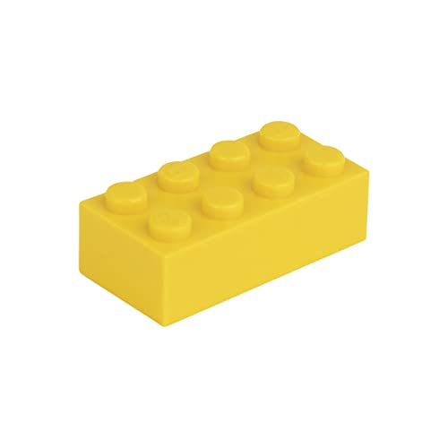 Q-Bricks Bausteine Classic – 500 Stück Basic Steine 2x4 Noppen, Kompatibel mit gängigen Marken, Ideal für Kreative Bauen (Verkehrsgelb) von Q-Bricks