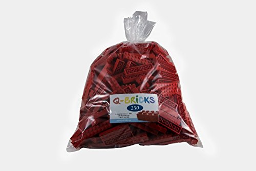 Q-Bricks Beutel 250Stck. Bausteine 2x8 Feuerrot 620 von Q-Bricks