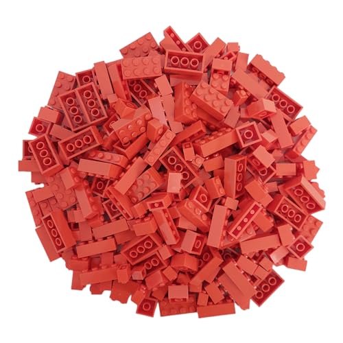 Q-Bricks Box 300Stck. Unicolor Bausteine in 5 Standardformaten: 2X4, 1X4, 2X2, 1X2 e 1X1 Noppen, Reinorange 501 von Q-Bricks