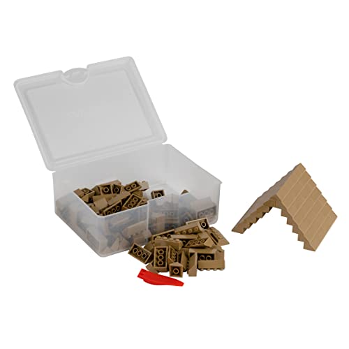 Q-Bricks Box mit Dachsteinmischung | 150 Stück | Formen: 2x2 und 2x4 | Farbe: Graubeige| Kompatibel mit gängigen Bausteinmarken | Bausteine für kreative Konstruktionen von Q-Bricks