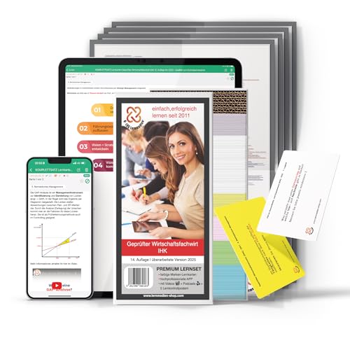 Lernkarten Geprüfter Wirtschaftsfachwirt IHK und App (Smartphone und Tablet) + 5 Kontrollposter Premium Version für maximale Prüfungsvorbereitung und optimalen Erfolg inkl. WBQ und HQ von Q-LOG Lernmedien