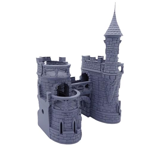 QP3D - Barbican Gate Castle - Fantasy Building Terrain Scenery for Tabletop & RPG 28-32mm Miniatures Wargame Props DnD D&D, 3D Printed and Paintable (Classic Wall) von Q P Quality Printing 3D