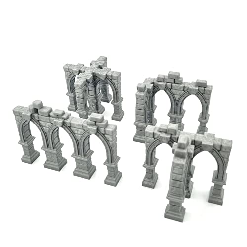 QP3D – Ruinierte Gebäudesäulen Wand, Geländedekoration für Tabletop & RPG 28–32 mm Miniaturen Wargame Requisiten DND D&D, 3D-gedruckt und bemalbar von Q P Quality Printing 3D