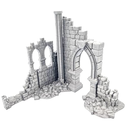 QP3D - Battle Ruined Building Wall, Terrain Scenery for Tabletop & RPG 28-32mm Miniatures Wargame Props DND D&D, 3D Printed and Paintable QP3D - Battle Ruined Building Wall, Terrain Scenery for Tabletop & RPG 28-32mm Miniatures Wargame Props DND D&D, 3D Printed and Paintable von Q P Quality Printing 3D