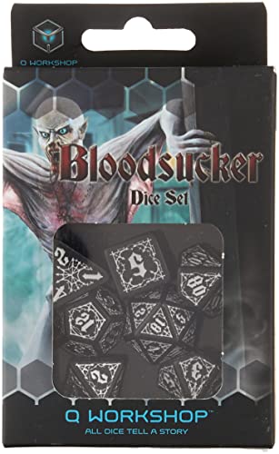 Q-Workshop BSU37 - Bloodsucker Black & silver Dice Set (7) von Q Workshop