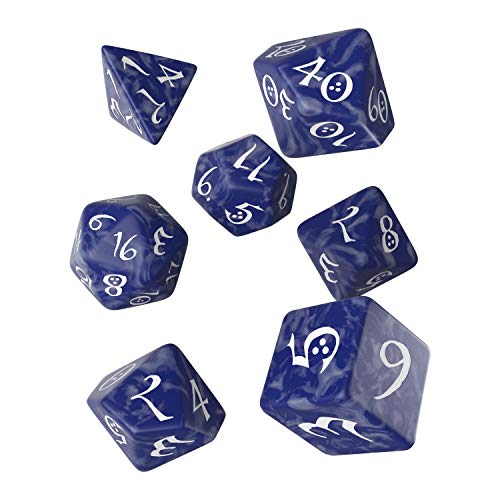 Q-Workshop CLE85 - Classic RPG Dice Cobalt/White (7) von Q-Workshop