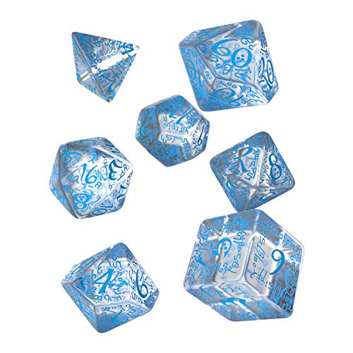 Q-Workshop ELV11 - Elvish Dice Transparent/Blue (7) von Q Workshop