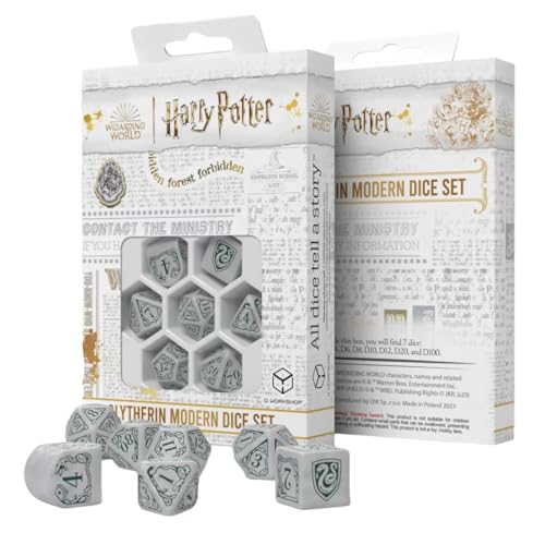 Q-Workshop Harry Potter - Slytherin Modern Dice Set - White von Q Workshop