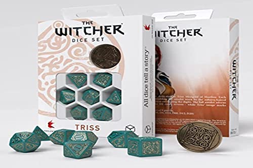 Q-Workshop QWOWTR97 - The Witcher Dice Set: Triss - The Beautiful Healer (7), Blau, Gold von Q Workshop