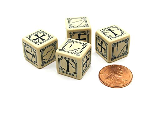 Beige & black Antique Fudge Dice (4) von Q Workshop