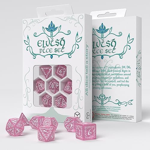 Elvish Shimmering pink & White Dice Set Elvish Shimmering pink & White Dice Set von Q Workshop