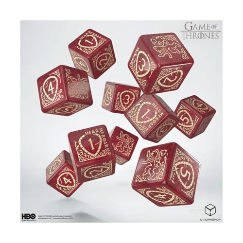 Game of Thrones. Lannister 10xD6 Dice Set. von Q Workshop