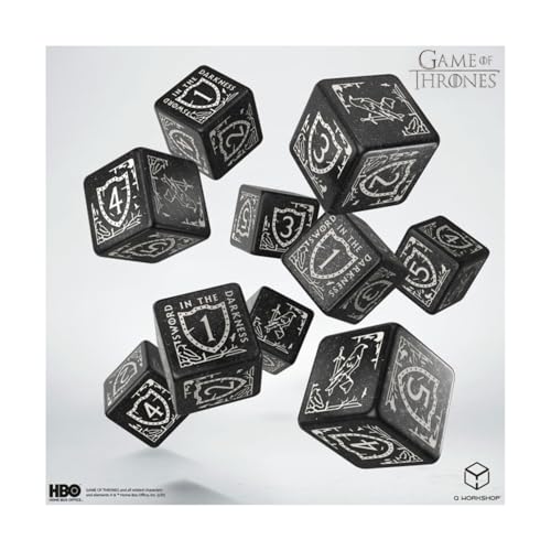 Game of Thrones. Night's Watch 10xD6 Dice Set. von Q Workshop