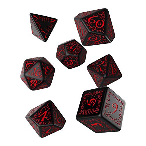 Q WORKSHOP Elvish Black & red RPG Ornamented Dice Set 7 Polyhedral Pieces, 2.29 x 7.37 x 10.67 cm Q WORKSHOP Elvish Black & red RPG Ornamented Dice Set 7 Polyhedral Pieces, 2.29 x 7.37 x 10.67 cm von Q Workshop