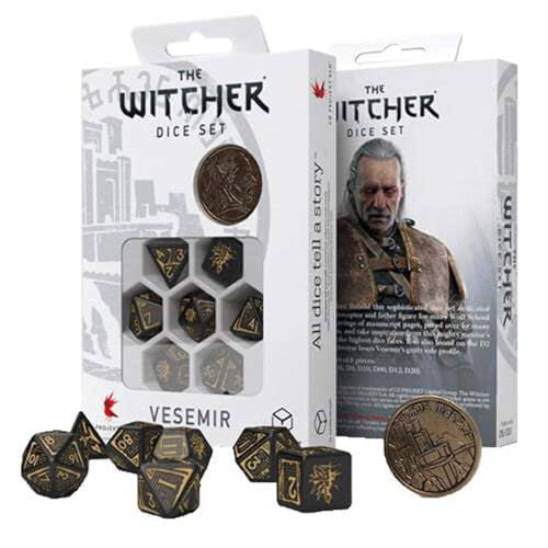 Q-Workshop 91391 Witcher Dice Set: Vesemir – The Sword Master (7) Cardgame, Mehrfarbig von Q Workshop