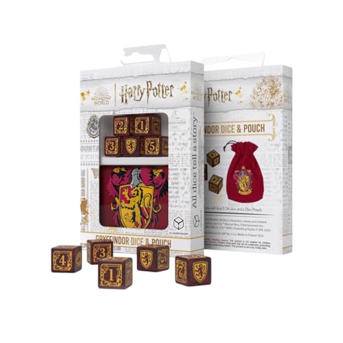 Q-Workshop Harry Potter - Gryffindor Dice & Pouch, Rot von Q Workshop