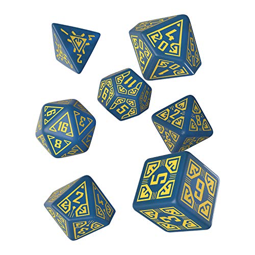 Q-Workshop ARC1E - Arcade Blue & Yellow Dice Set (7) von Q-Workshop