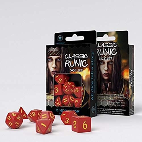 Q-Workshop CLR23 - Classic Runic Red/Yellow Dice Set (7) von Q Workshop
