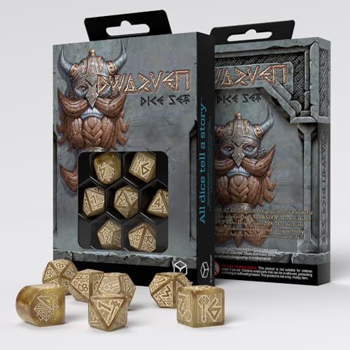 Q-Workshop QWORDWA8 Dwarven Dice Set: Gold (7) von Q-Workshop