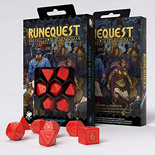 Q-Workshop RQU53 - RuneQuest Red & Gold Dice Set (7) von Q Workshop