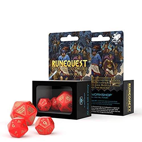 Q-Workshop RQE53 - RuneQuest Red/Gold Expansion Dice Set (3) von Q-Workshop