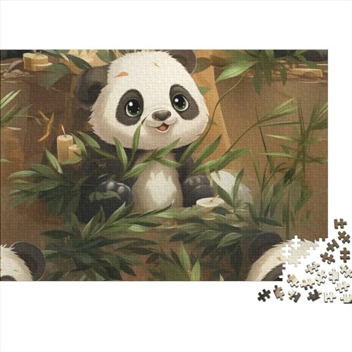 Panda Puzzle 1000 Teile Legespiel Schwierigkeitsgrad Familienspaß Süßer Kleiner Panda Kinder Puzzle Herausfordernde Unterhaltung Grips-Spiel 1000pcs (75x50cm) von QAHSWIALN