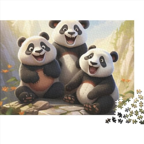 Panda Puzzle 1000 Teile Legespiel Schwierigkeitsgrad Logikspiel Süßer Kleiner Panda Kinder Puzzle Herausfordernde Unterhaltung Grips-Spiel 1000pcs (75x50cm) von QAHSWIALN
