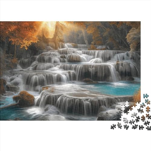 Wasserfälle Puzzle 1000 Teile Legespiel Schwierigkeitsgrad Logikspiel Shanjian Wasserfall Geistige Herausforderung Herausfordernde Unterhaltung Grips-Spiel 1000pcs (75x50cm) von QAHSWIALN